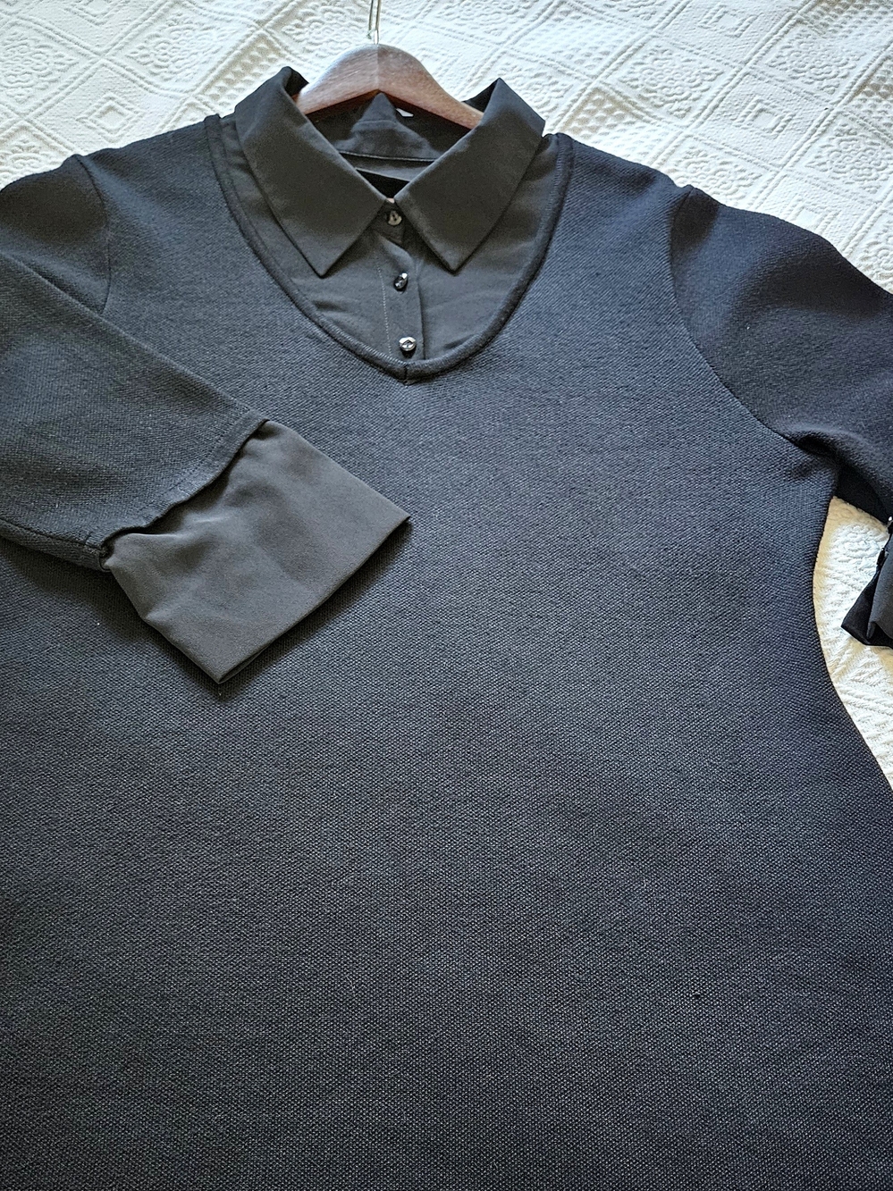 Black Twofer Bodycon Sweater Dress